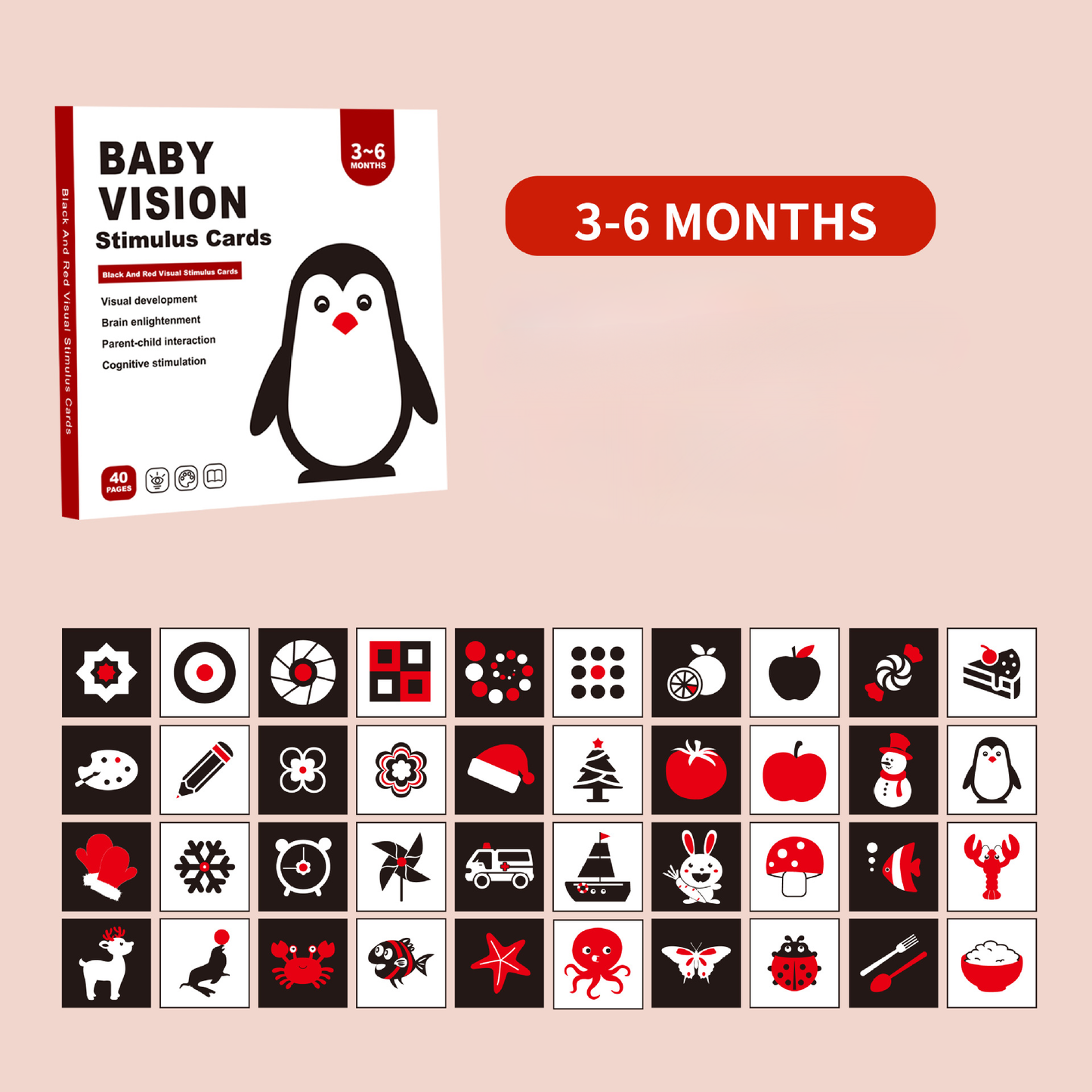 Baby Vision Stimulus Cards 3-6 Months